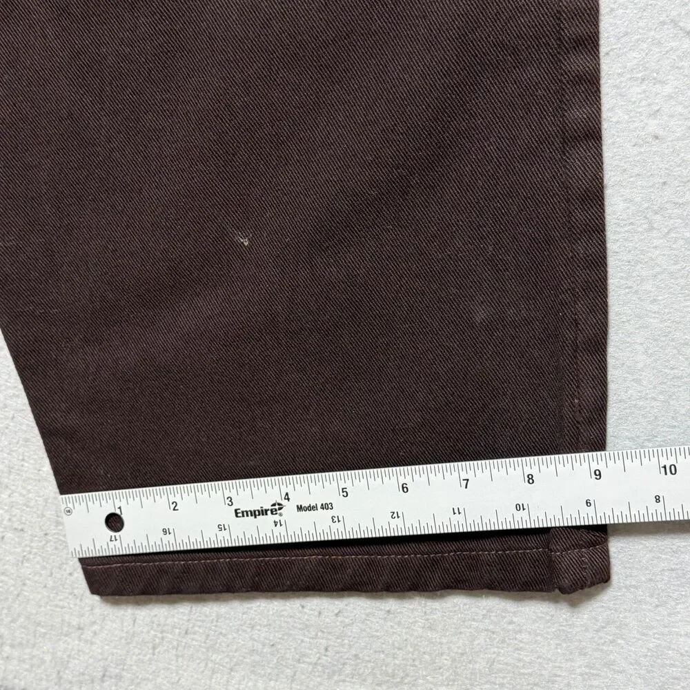 VTG Solo Semore Brown Baggy Embroidered Denim Jeans 34x30 90s USA Y2K Wide Jnco